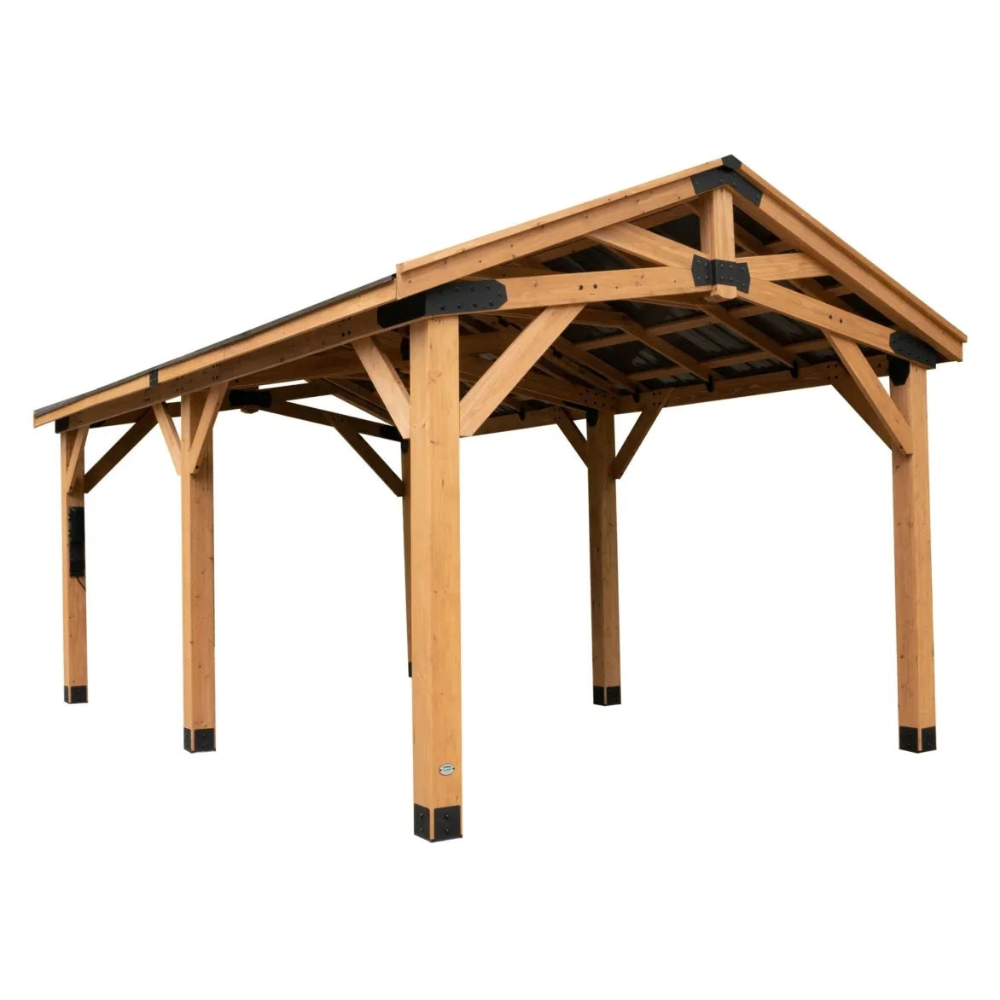Backyard Discovery Norwood Wood Gazebo Carport 6.1m x 3.7m