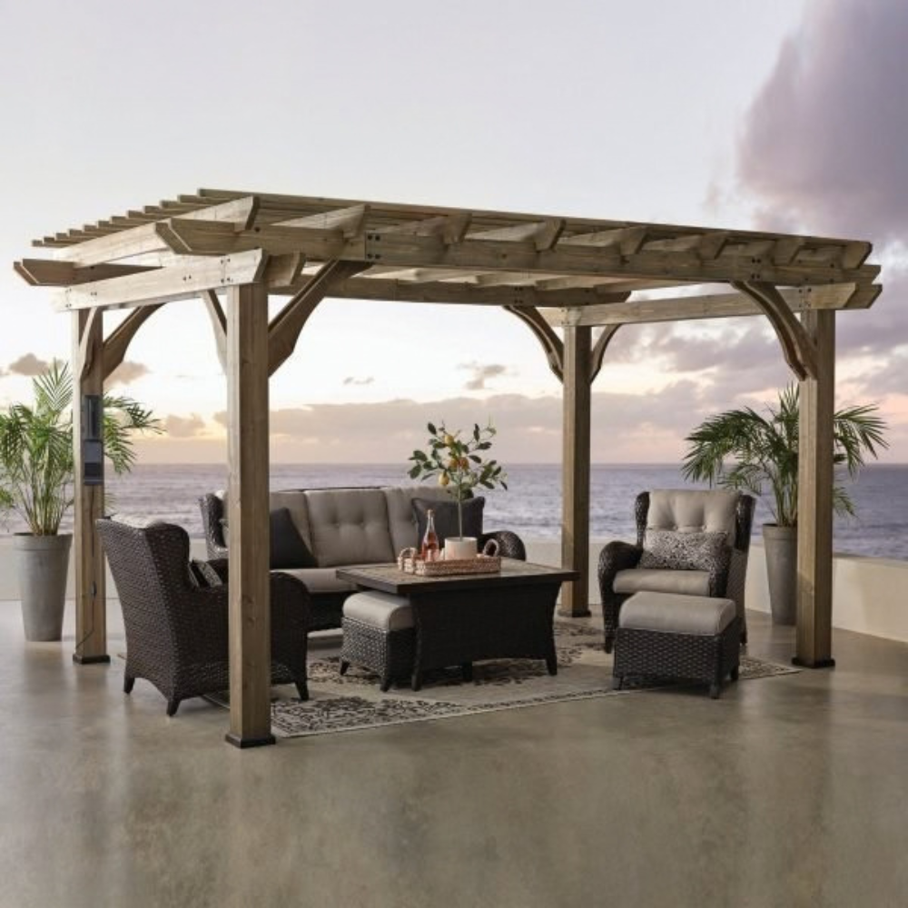 Somerville Pergola Barnwood Stain 4.27m x 3.05m