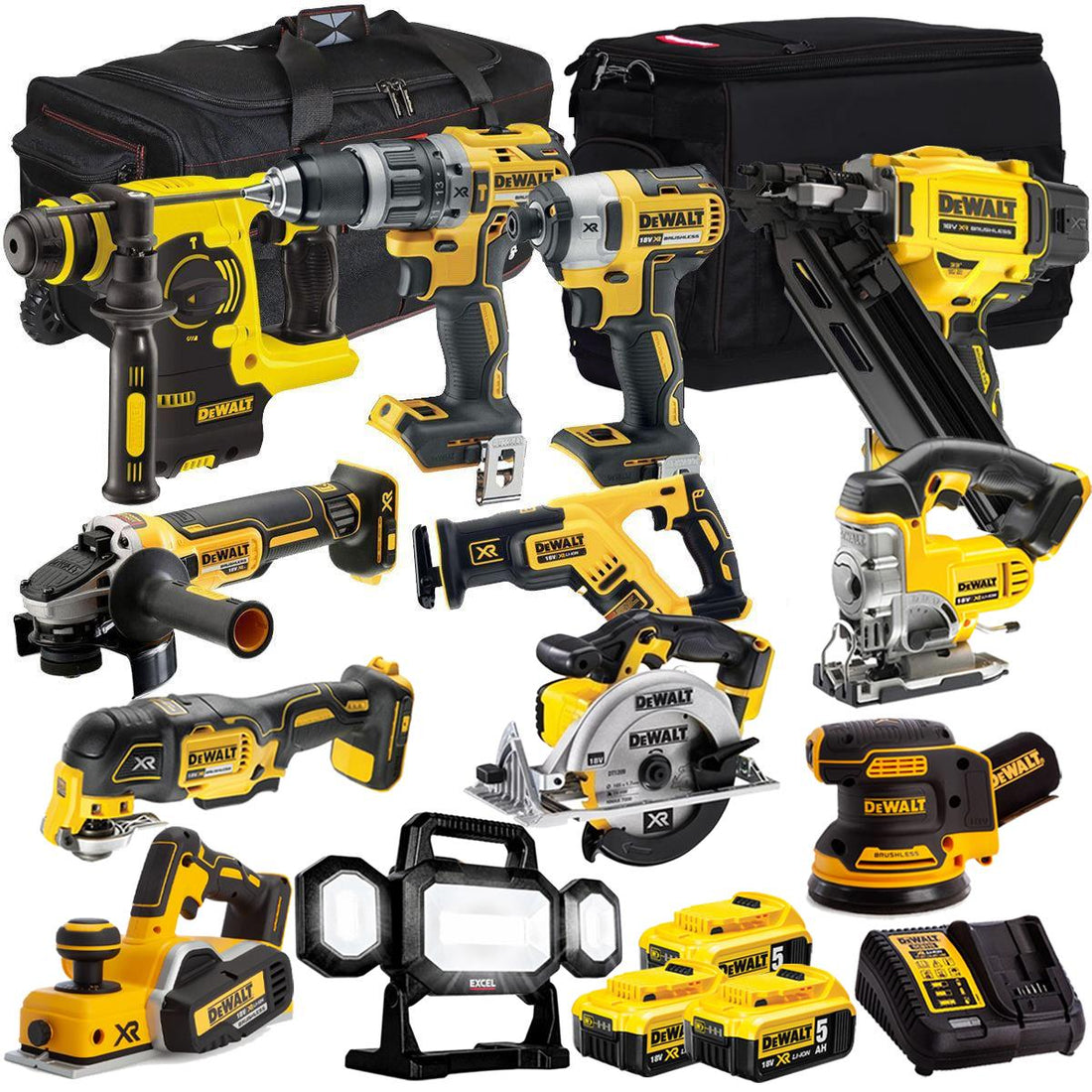 DEWALT 20V MAX XR 12 Tool Combo Kit with 3 x 5.0Ah Batteries & Charger – Cordless Power Tool Set (T4TKIT-8064)