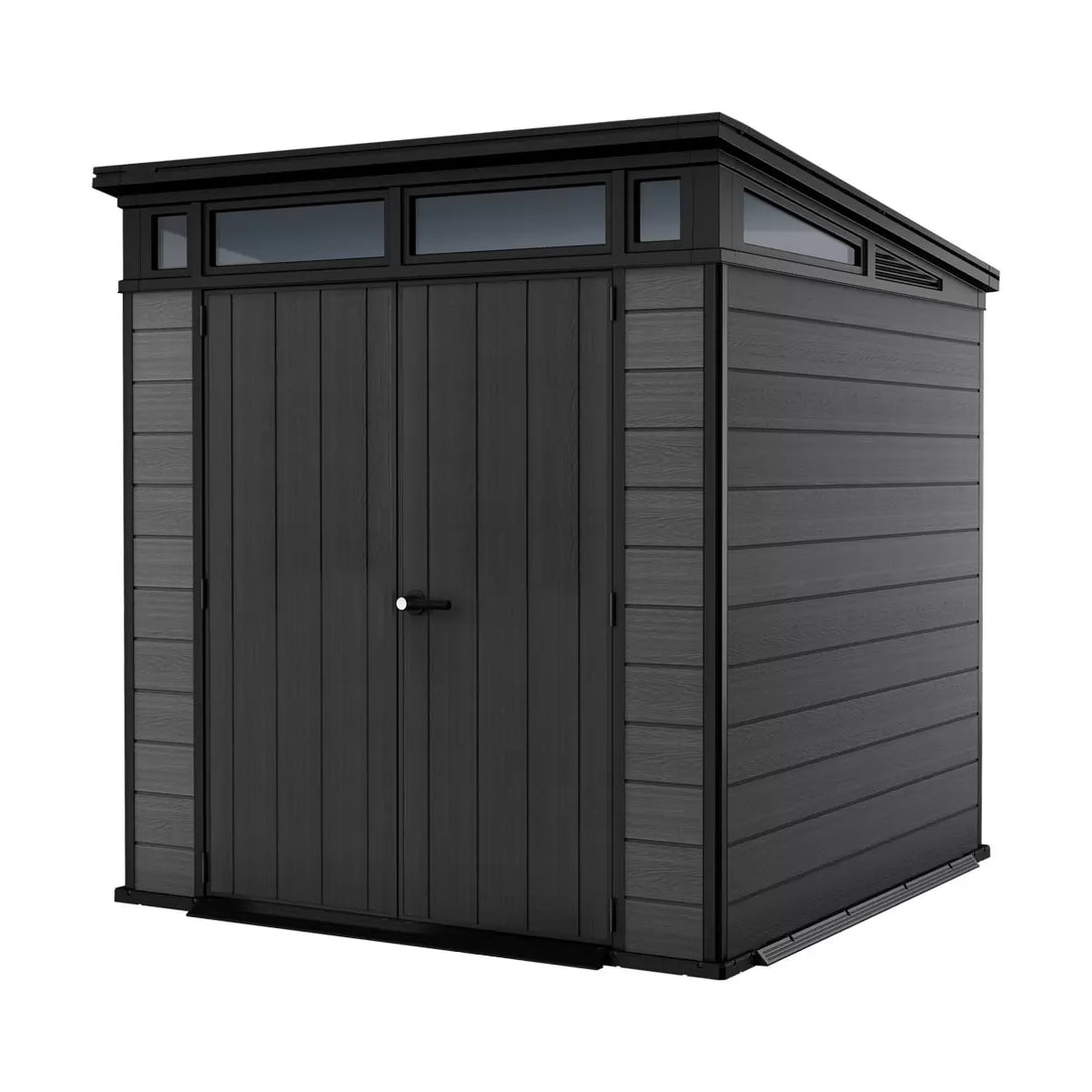 Keter Cortina 7 x 7 ft Resin Storage Shed – Outdoor Plastic Garden Shed, Gray