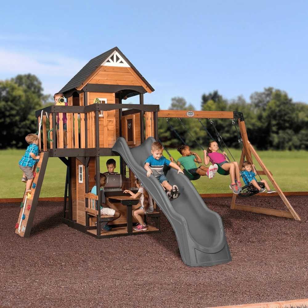 Backyard Discovery Woodridge Elite Wooden Swing Set