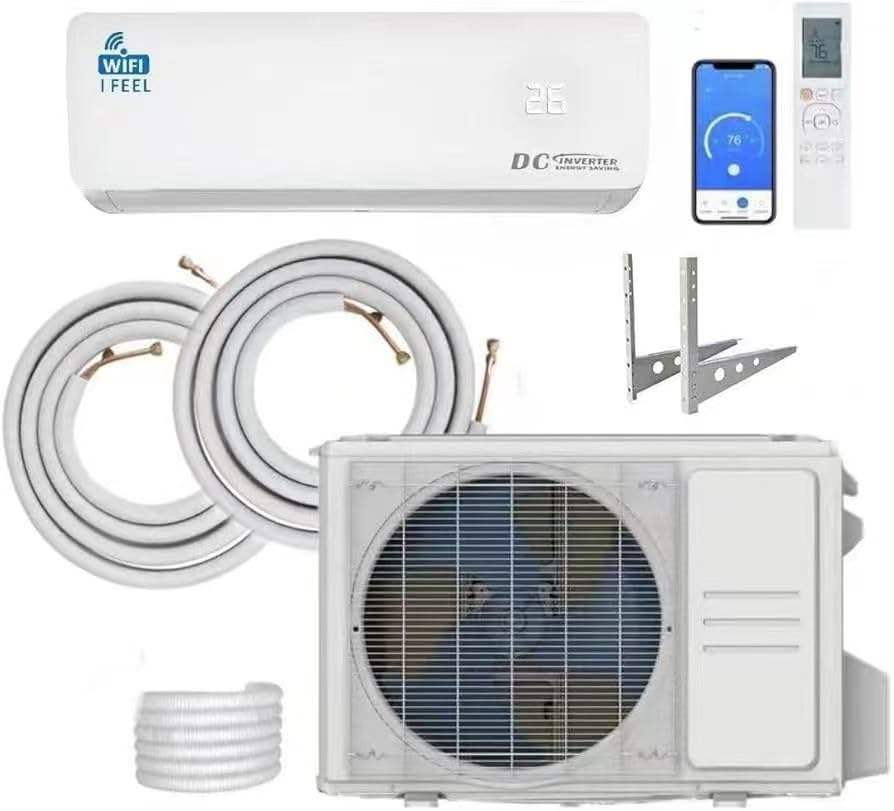 18000 BTU Ductless Mini Split Air Conditioner & Heat Pump – Wi-Fi, 5-in-1 AC, Heater, Dehumidifier, Install Kit