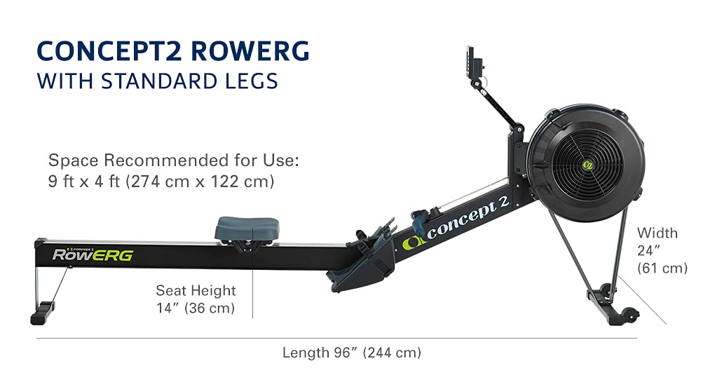 Concept2 RowErg Indoor Rowing Machine with PM5 Monitor – Standard Legs, Black