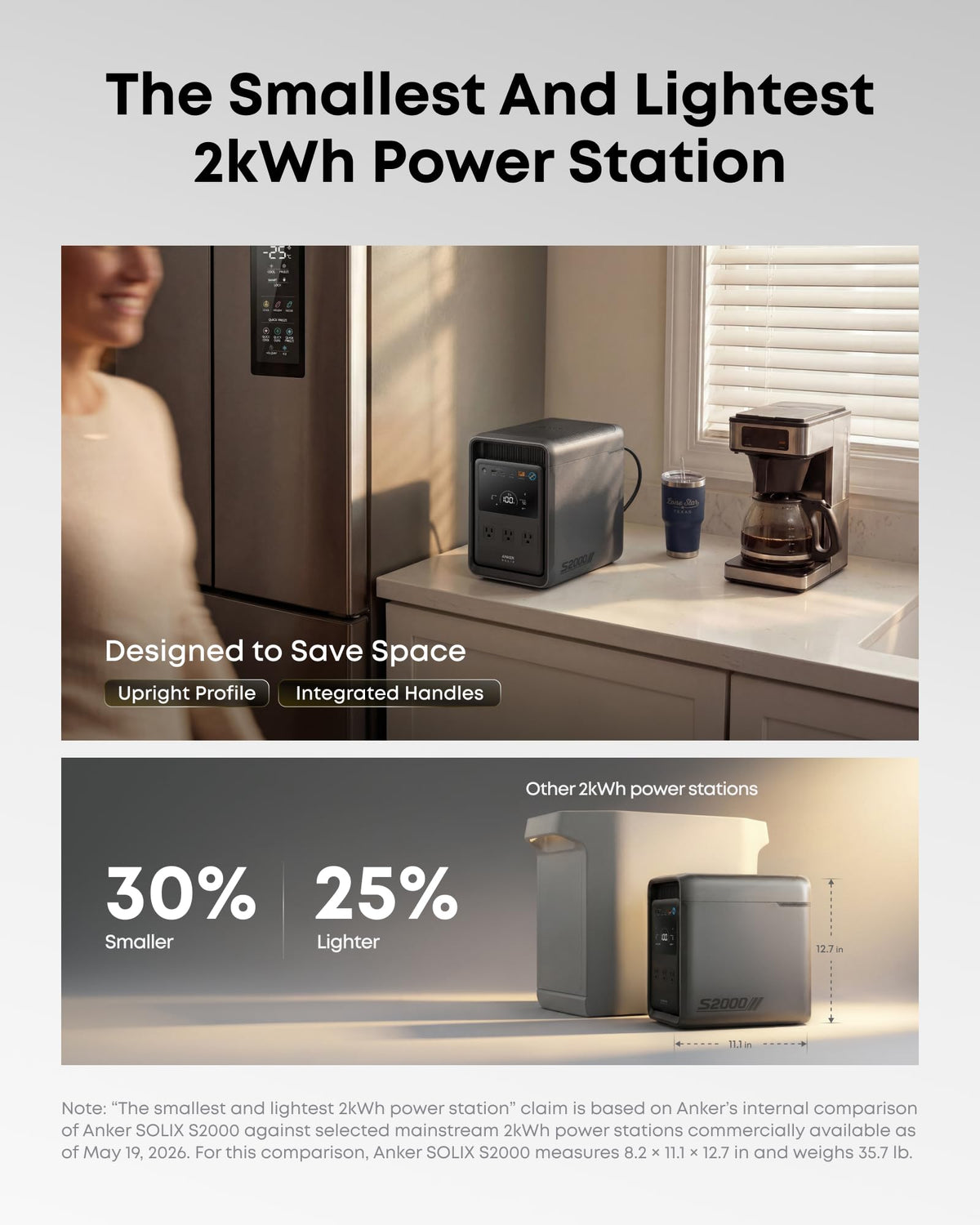 Anker SOLIX S2000 Portable Power Station 2010Wh 3000W Peak – LiFePO4 Home Backup Battery Generator