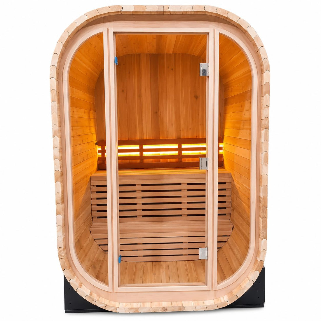Duthss 2 Person Outdoor Sauna with 4.5kW Electric Heater – Traditional Wood Barrel Steam Sauna, 53 x 55 x 79 in