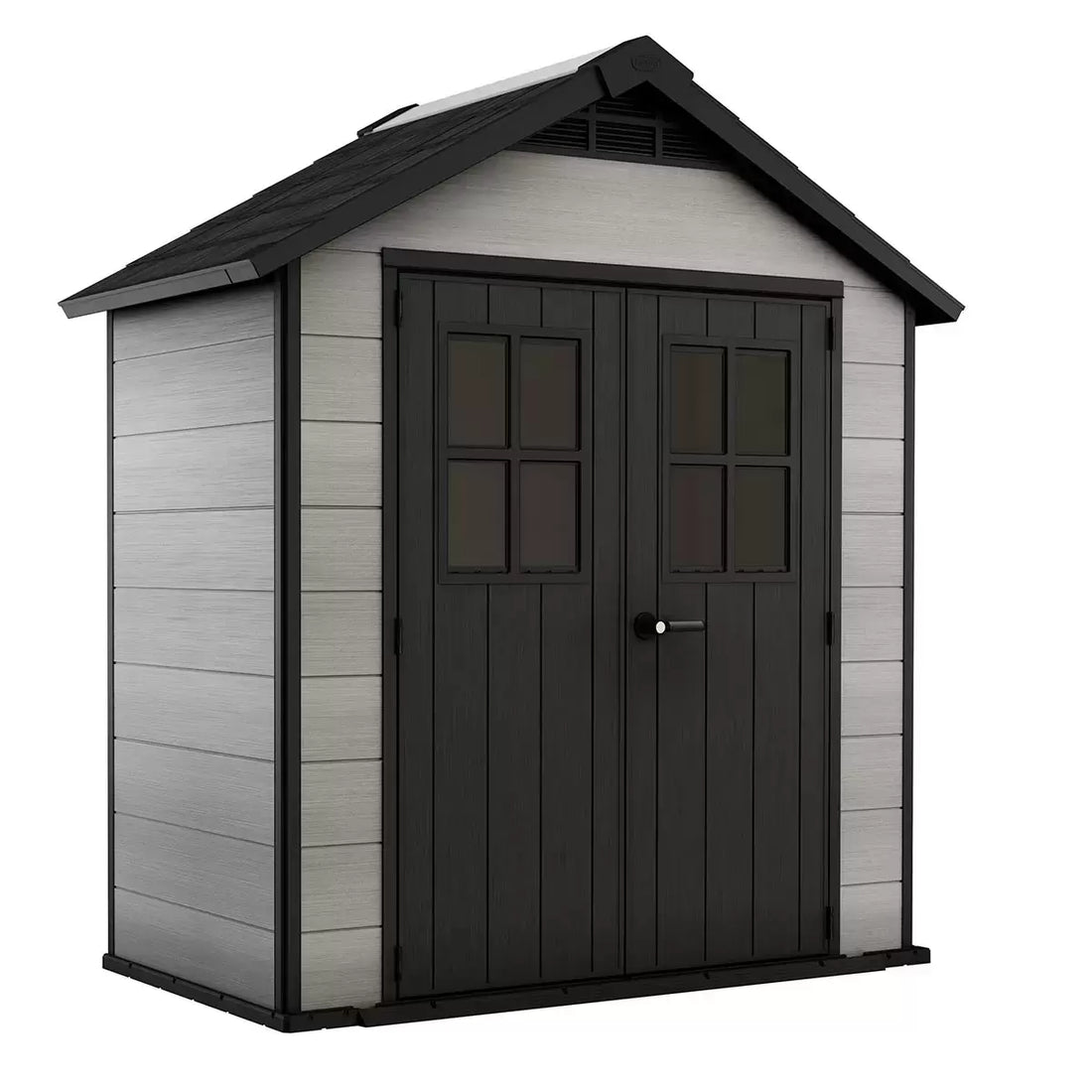 Keter Oakland 7.5 x 4 ft Resin Storage Shed – Compact Outdoor Plastic Shed, Gray