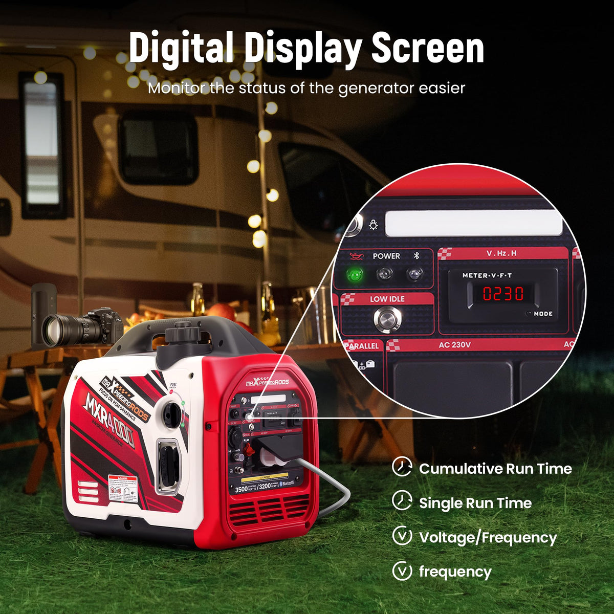 3500W Portable Gas Generator – Backup Power for Home, Camping & RV, 3 Outlets