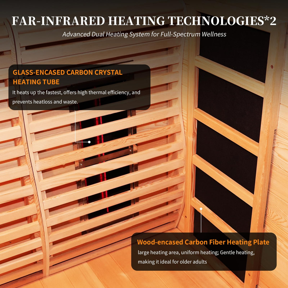 Corner Hybrid Sauna 3 Person – Indoor Infrared & Steam Sauna, Canadian Hemlock Wood Home Sauna
