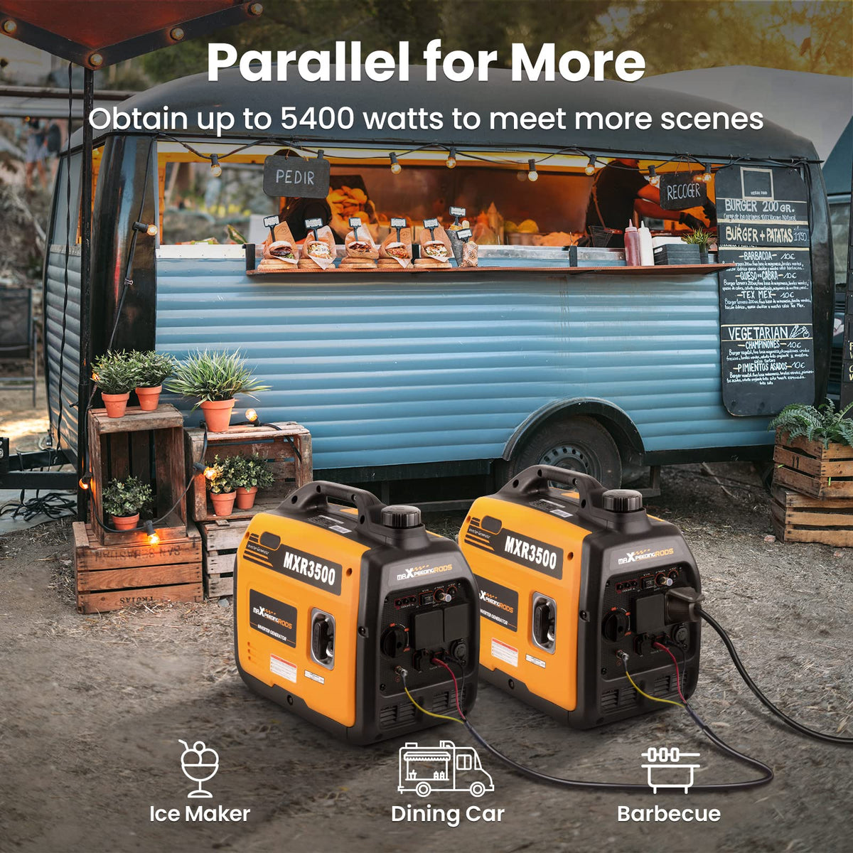 3300W Gas Inverter Generator – Portable Generator with Parallel Kit, 8 Hr Runtime