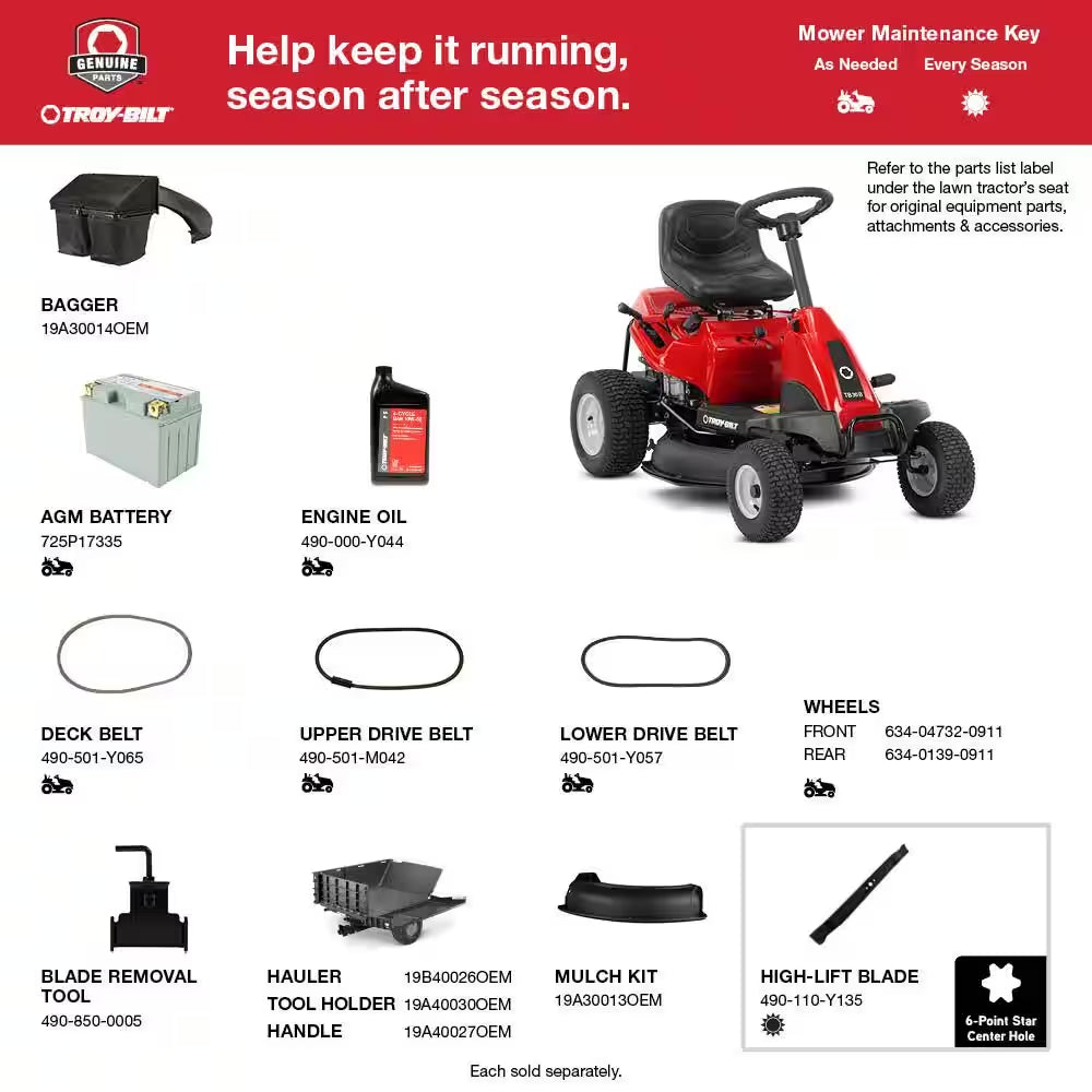 30 in Gas Riding Lawn Mower 10.5 HP – Rear Engine Rider with 6-Speed Transmission