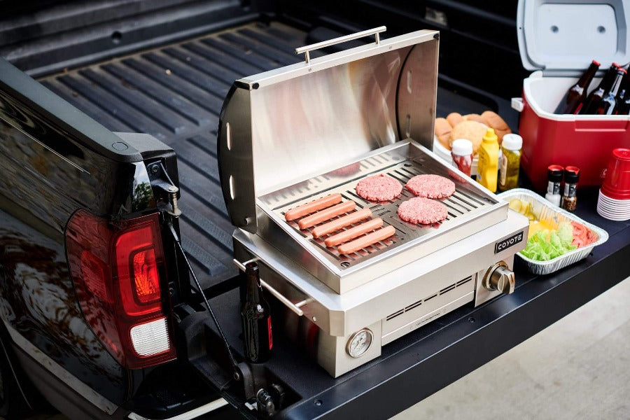 Coyote 25 in Portable Gas Grill – Stainless Steel Tabletop BBQ Grill