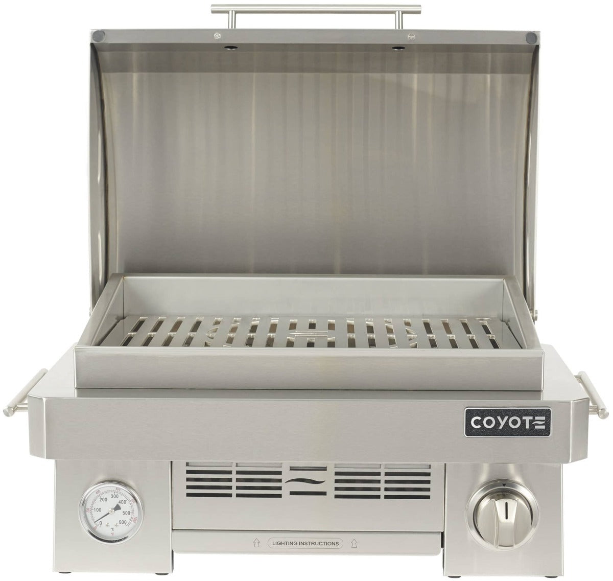 Coyote 25 in Portable Gas Grill – Stainless Steel Tabletop BBQ Grill