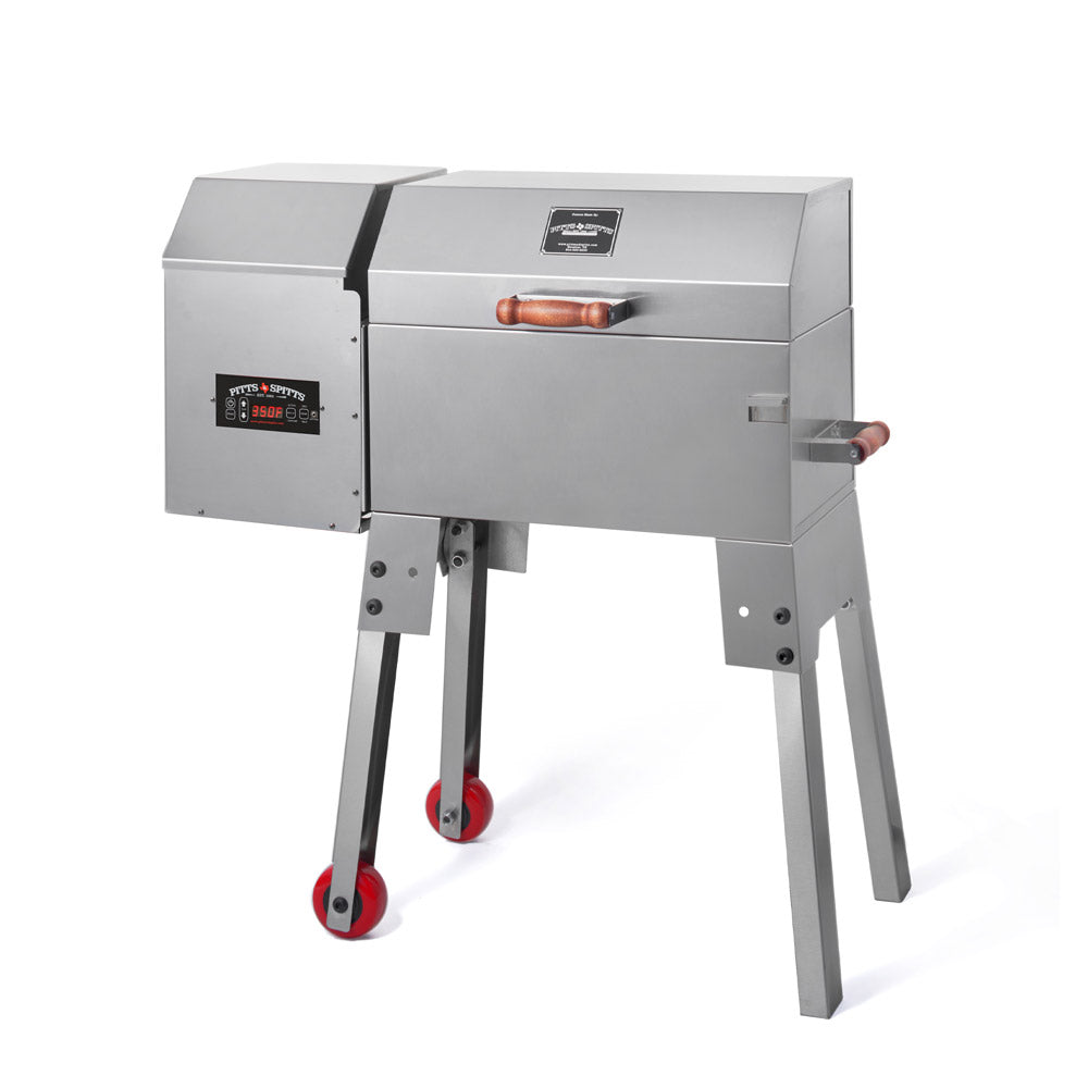 Pitts & Spitts Rendezvous Portable Wood Pellet Grill – Stainless Steel Travel Pellet Smoker