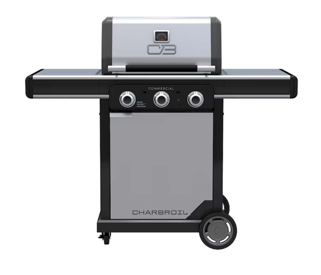 Char-Broil Commercial Series Grill & Griddle Combo – 3-Burner Infrared Gas Grill, Stainless Steel