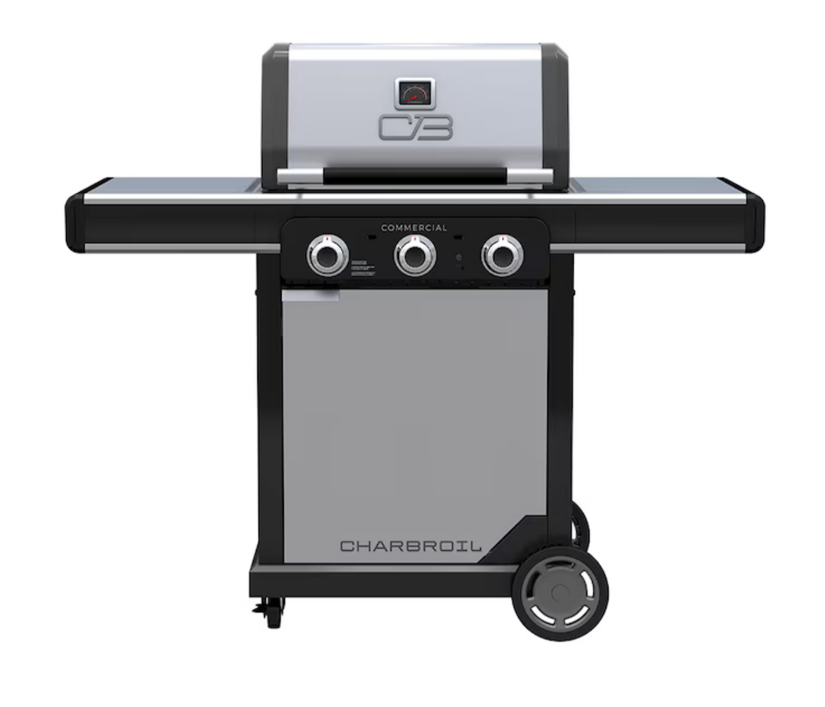 Char-Broil Commercial Series Grill & Griddle Combo – 3-Burner Infrared Gas Grill, Stainless Steel