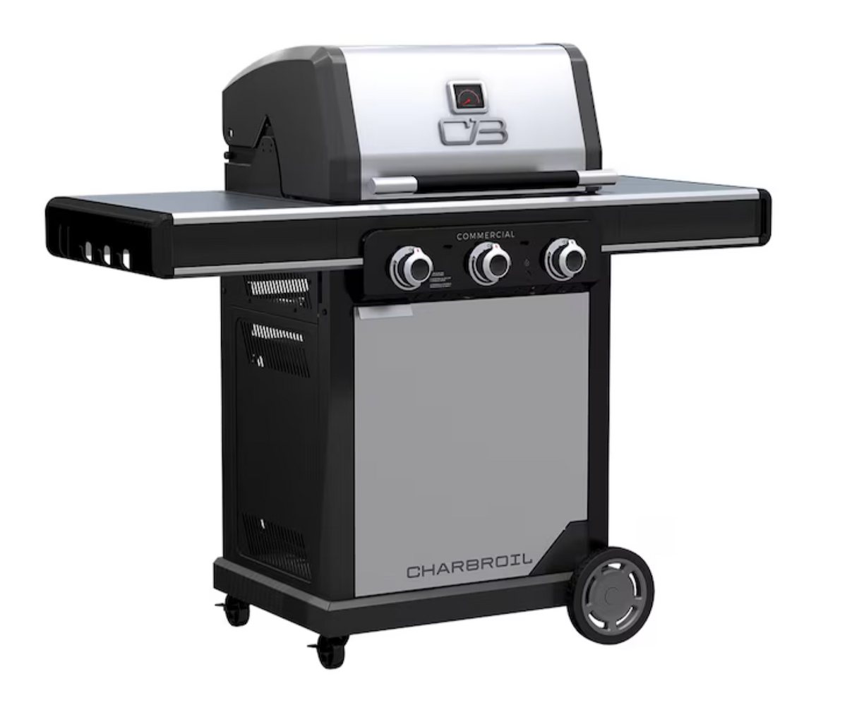 Char-Broil Commercial Series Grill & Griddle Combo – 3-Burner Infrared Gas Grill, Stainless Steel
