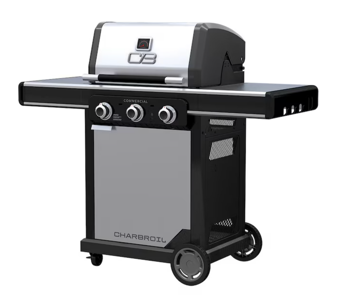 Char-Broil Commercial Series Grill & Griddle Combo – 3-Burner Infrared Gas Grill, Stainless Steel