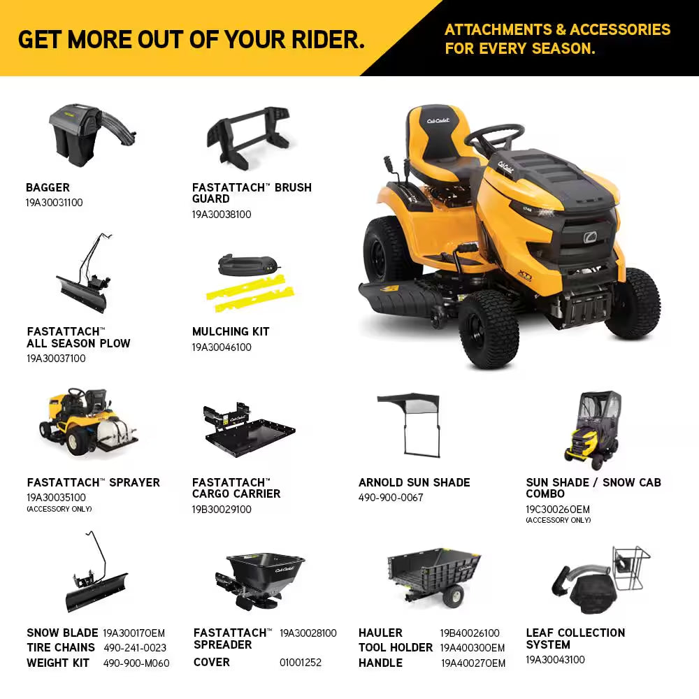 42 in Gas Riding Lawn Tractor 19.5 HP 541cc – Hydrostatic Drive Riding Mower for Large Lawns