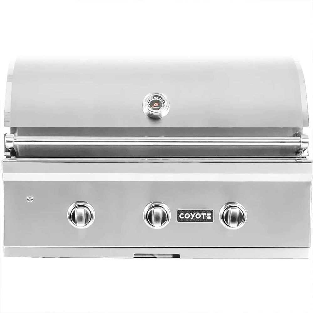 Coyote C-Series 34 in Built-In Gas Grill – 4-Burner Stainless Steel Outdoor Kitchen Grill