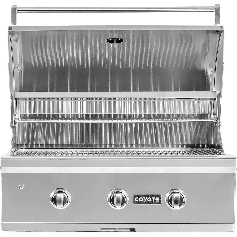 Coyote C-Series 34 in Built-In Gas Grill – 4-Burner Stainless Steel Outdoor Kitchen Grill